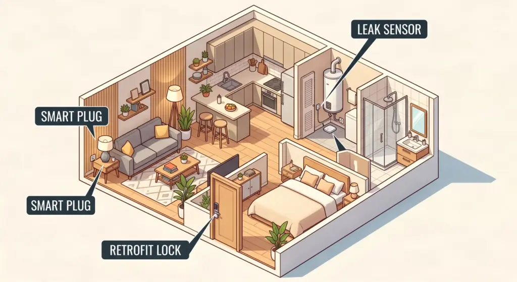 smart home for renters device layout map