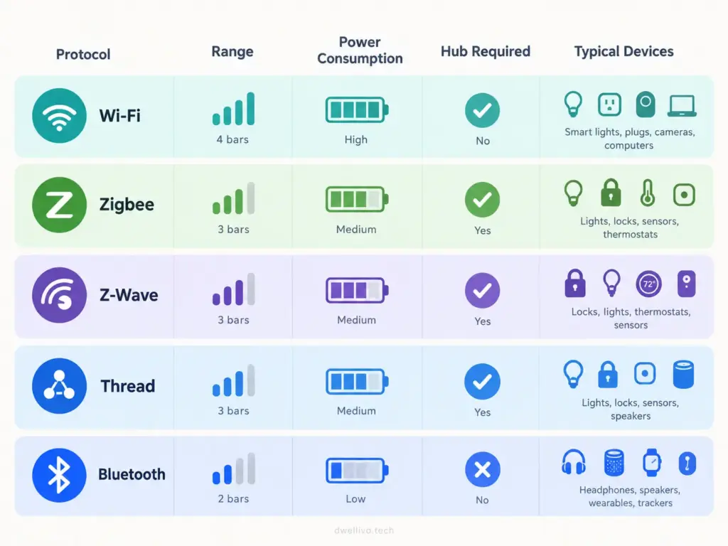 Wireless Protocol Comparison Chart